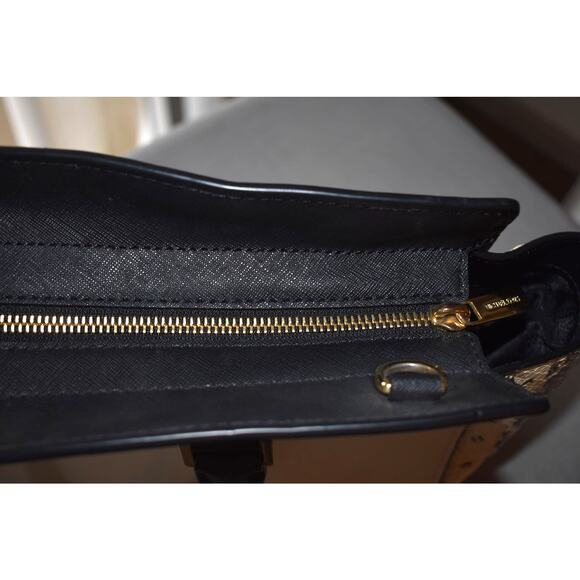 Michael Kors Selma Satchel Saffino Leather Snake Print Bag - Picture 4 of 5